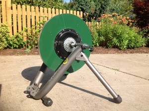 The very first hub motor flywheel bike trainer idea